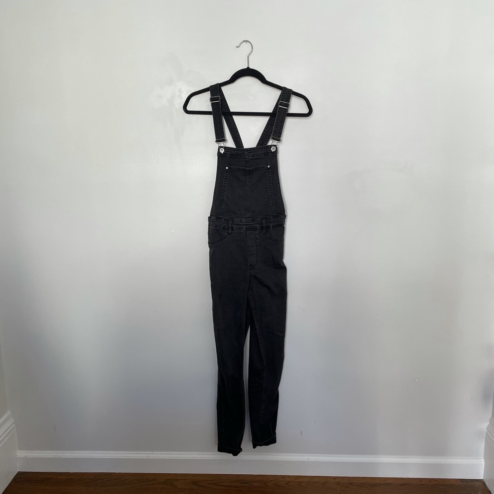 Black Skinny Overalls